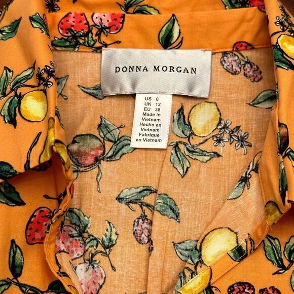 Donna Morgan Zenith multi fruit cotton dress size 8, NWT - Picture 10 of 12